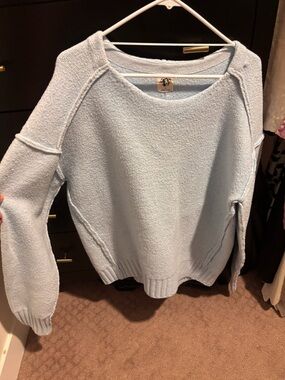 Free People Powder Blue Women's Pullover Sweater